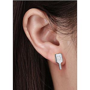 Pickleball Paddle Stud Earrings Silver
