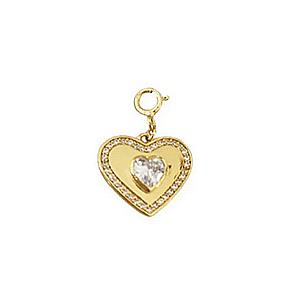 Pickleball* Heart Clip-on Charm Gold