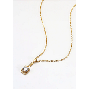 Pickleball Solitaire Gold Paddle Necklace