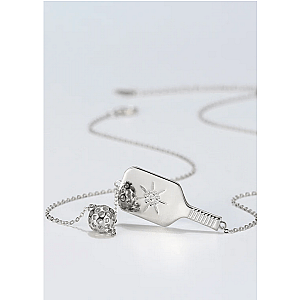 Pickleball The Dainty Dinker Starburst Silver Necklace