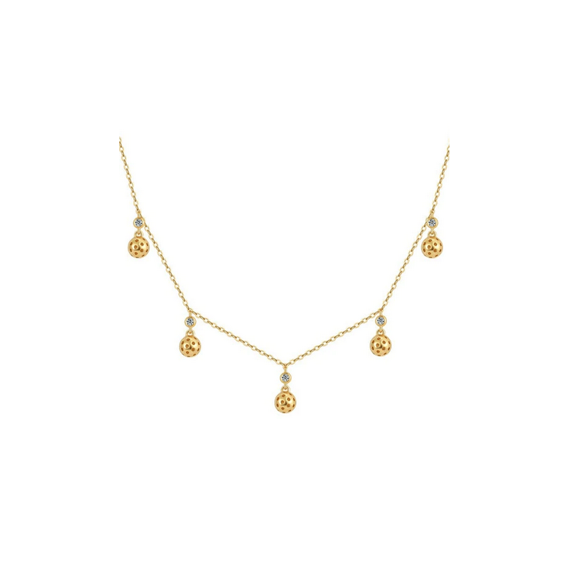 Pickleball* Belle of The Ball Gold Necklace