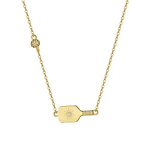 Pickleball The Dainty Dinker Starburst Gold Necklace