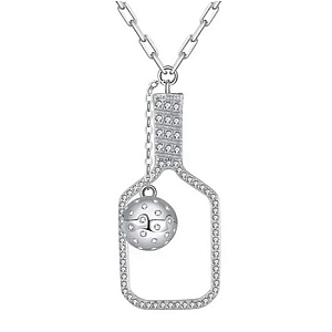 Pickleball The Volley Plus Silver Necklace