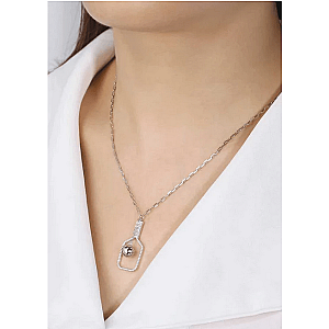 Pickleball The Volley Plus Silver Necklace