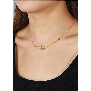LoveMatch Tennis Ace Racquet and Ball Gold Necklace