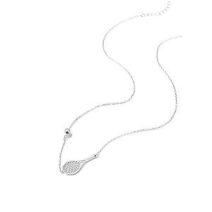 LoveMatch Tennis Ace Racquet and Ball Silver Necklace
