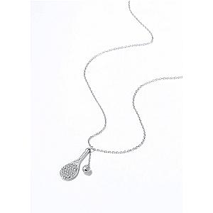 LoveMatch Tennis LOVE Bling Dainty Chain Silver Necklace