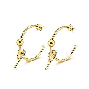 LoveMatch* Tennis Hoop Playtime Earrings Gold