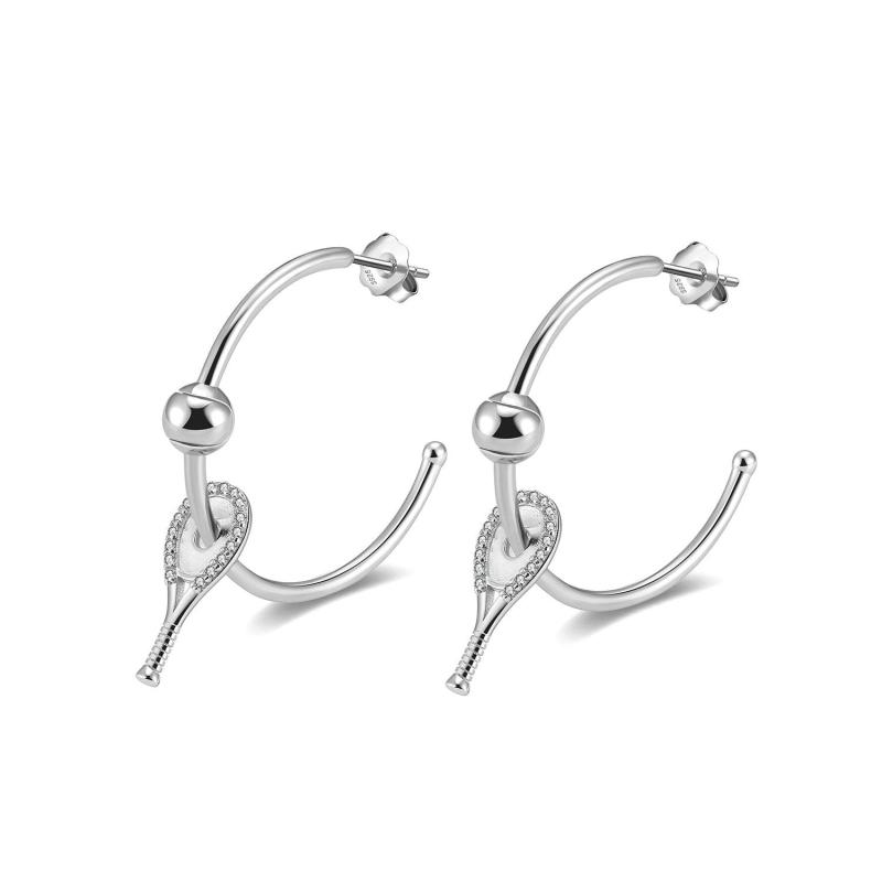 LoveMatch* Tennis Hoop Playtime Earrings Silver