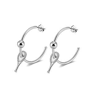 LoveMatch* Tennis Hoop Playtime Earrings Silver