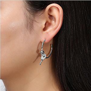 LoveMatch* Tennis Hoop Playtime Earrings Silver