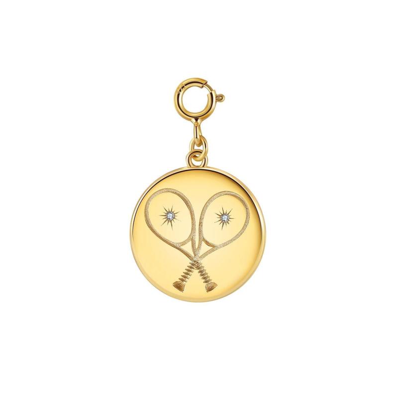 LoveMatch* Tennis Heart Disc Charm Gold