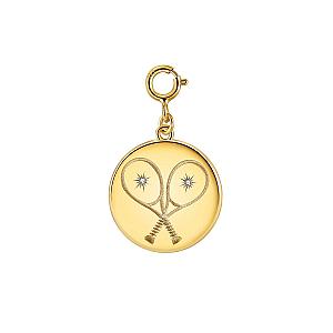 LoveMatch* Tennis Heart Disc Charm Gold