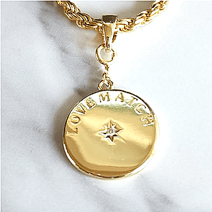 LoveMatch* Tennis Heart Disc Charm Gold