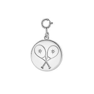 LoveMatch* Tennis Heart Disc Charm Silver