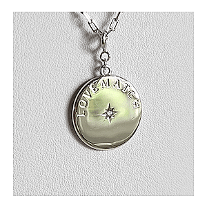 LoveMatch* Tennis Heart Disc Charm Silver