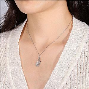 LoveMatch Tennis LOVE Racquet & Ball Silver Necklace