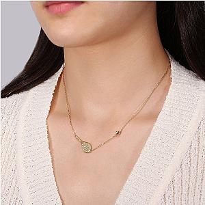 LoveMatch Tennis ACE Bling Gold Racquet and Ball Necklace