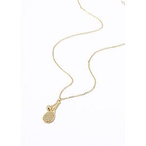 LoveMatch Tennis LOVE Bling CLIP Chain Gold Necklace