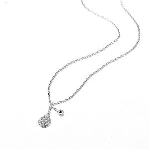 LoveMatch Tennis LOVE Bling CLIP Chain Silver Necklace