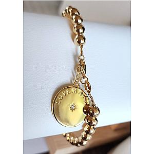 LoveMatch* Tennis Love Grande Gold Ball Bracelet