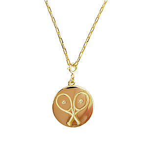 LoveMatch* Tennis Heart Pendant Necklace Gold