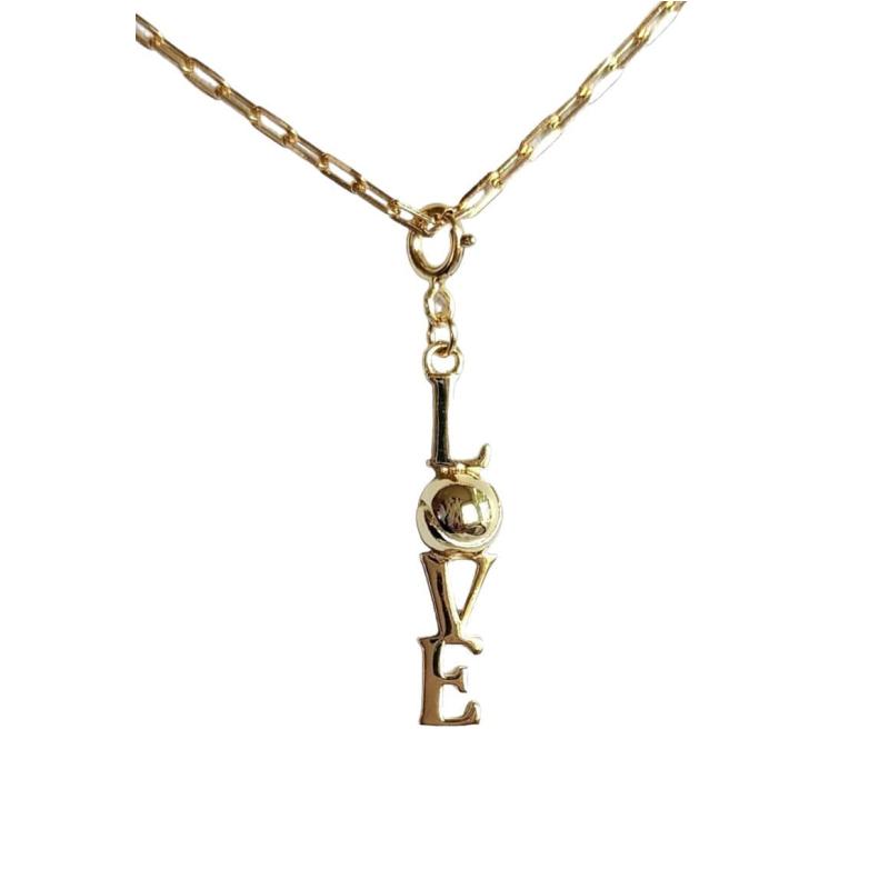 LoveMatch* Tennis LOVE Pendant Necklace Gold