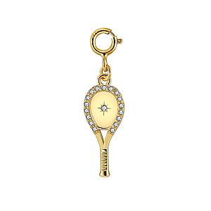 LoveMatch Tennis Racquet Pendant Necklace Gold