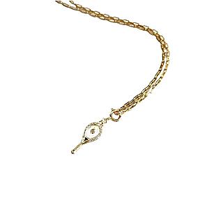 LoveMatch Tennis Racquet Pendant Necklace Gold