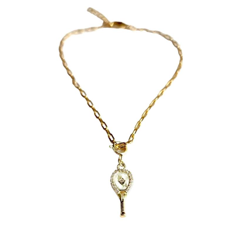 LoveMatch Tennis Racquet Bracelet Gold
