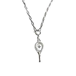 LoveMatch Tennis Racquet Charm Bracelet Silver