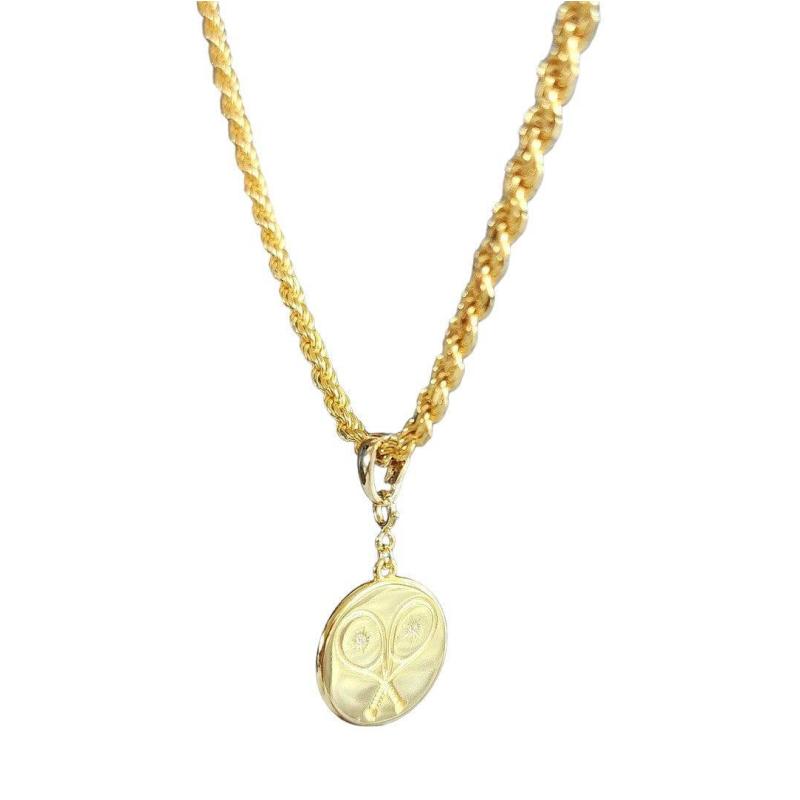 LoveMatch* Tennis Heart pendant gold rope chain