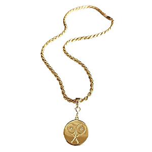 LoveMatch* Tennis Heart pendant gold rope chain