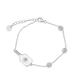 Pickleball Play It Forward Bracelet Silver