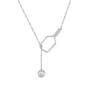 Pickleball Lariat PLUS Silver Paddle & Ball Necklace