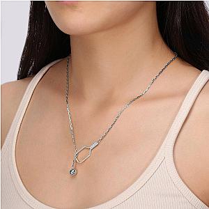 Pickleball Lariat PLUS Silver Paddle & Ball Necklace