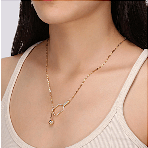 Pickleball Lariat PLUS Gold Paddle and Ball Necklace