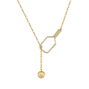 Pickleball Lariat PLUS Gold Paddle and Ball Necklace