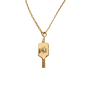 Pickleball Paddle Charm Gold Necklace