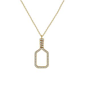 Pickleball Belle Volley FINE Necklace Solid 14k Gold with Diamonds