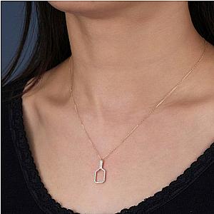 Pickleball Belle Volley FINE Necklace Solid 14k Gold with Diamonds