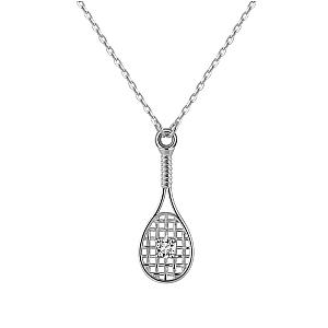 LoveMatch Tennis Baby Love Silver Racquet & Ball Pendant Necklace