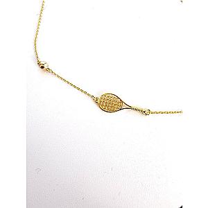 LoveMatch Tennis BABY ACE Gold Racquet and Ball Necklace