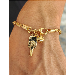 Pickleball Dainty Paddle Charm Gold