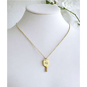 Pickleball Dainty Paddle Charm Gold