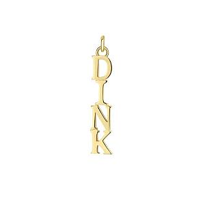 Pickleball* DINK Charm Gold