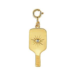Pickleball Grande Paddle Pendant Charm Gold