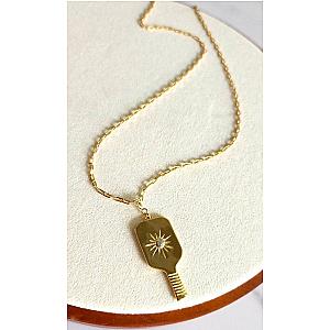 Pickleball Grande Paddle Pendant Charm Gold