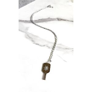 Pickleball Grande Paddle Pendant Charm Silver