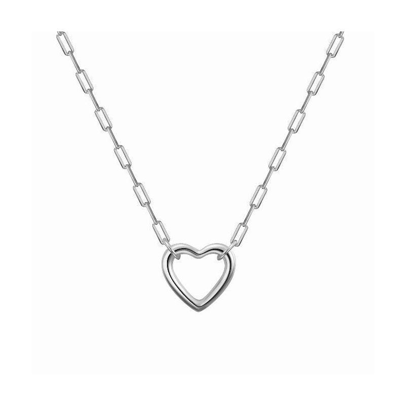 Modern Love Necklace 15 inch Silver